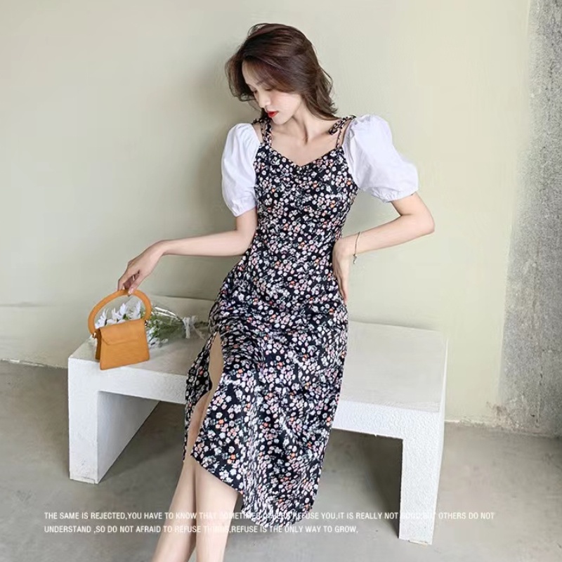 Đầm Hai Dây In Hoa Thời Trang Hàn Quốc Mới Cho Nữ
