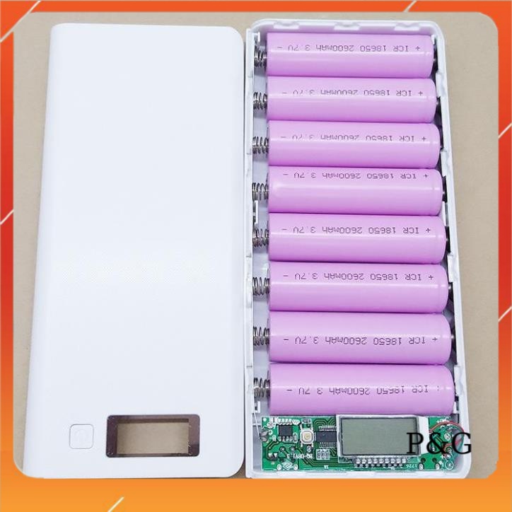 Mạch sạc dự phòng 2A xịn BQ-U8V2.0+Vỏ nhựa 8 cell +lò xo đã hàn về chỉ việc dùng (Chưa pin) mach sac pin 18650