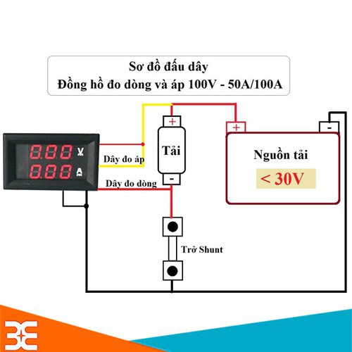 Module Đo Dòng Đo Áp 0-100V/50A Có Trở Shunt Đi Kèm