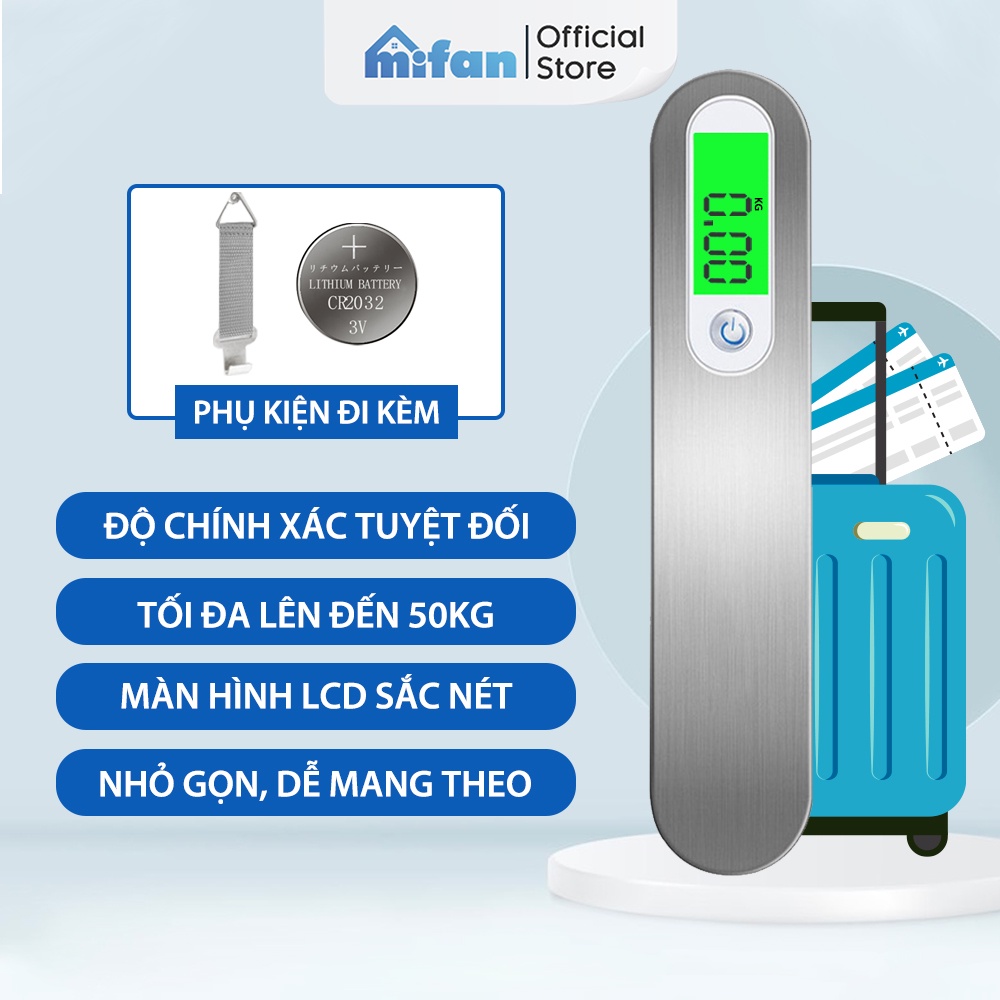 Cân Hành Lý Điện Tử Cầm Tay Mifan 50kg - Kiểm tra trọng lượng hàng hoá đi chợ, vali xách tay du lịch - Màn LCD sắc nét