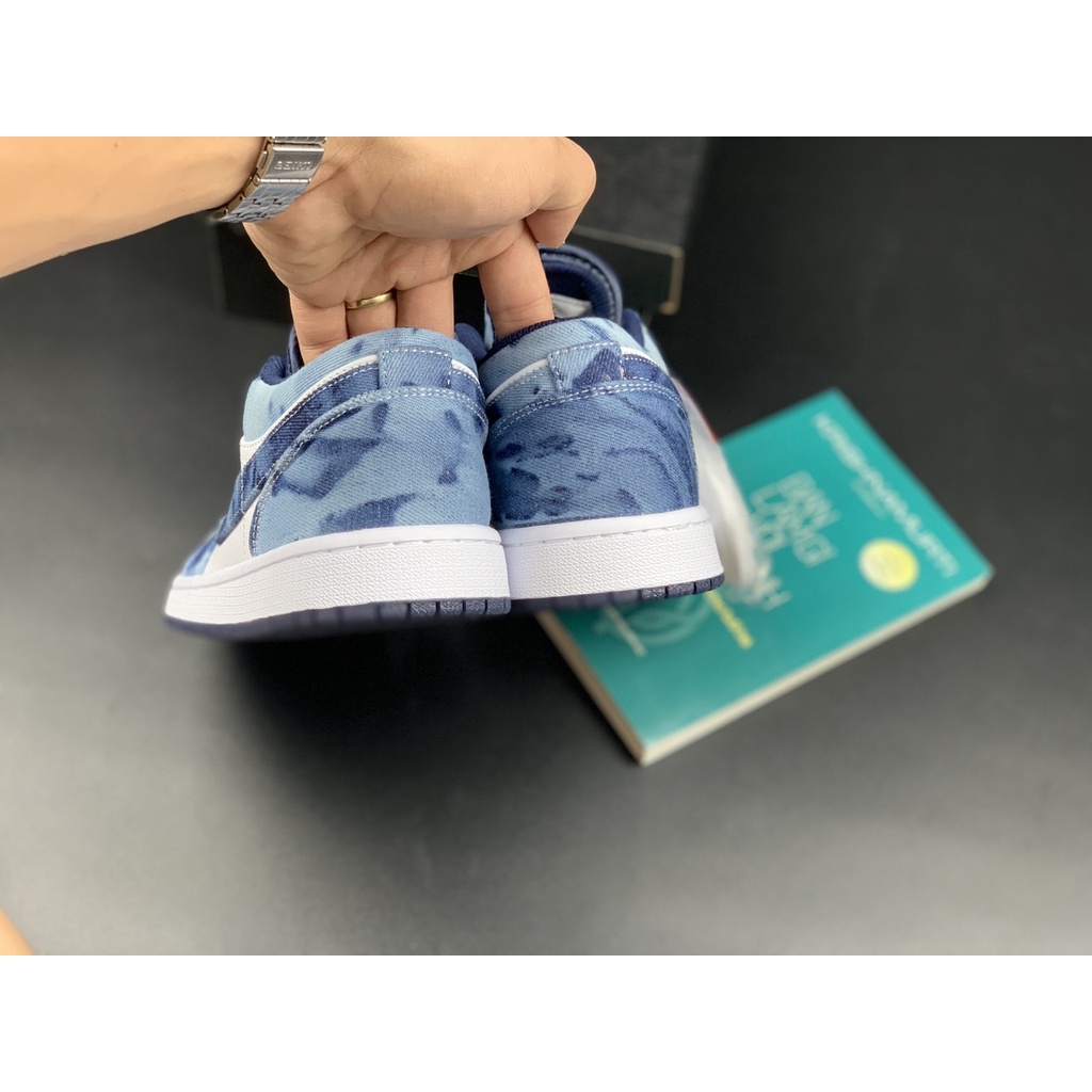 Giày thể thao nam nữ Jordan Denim loang bò cổ thấp  - J35