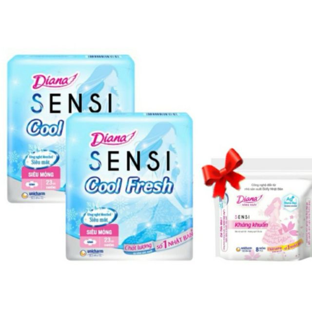 Băng Vệ Sinh Diana SenSi Cool Fresh Siêu Mỏng Cánh