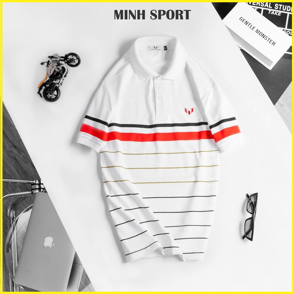 Áo Thun Polo Nam Cổ Bẻ Ngắn Tay In Sọc Ngang, Chất Vải Poly Thái Co Giãn, Bền, Mềm Mịn mã AO.47