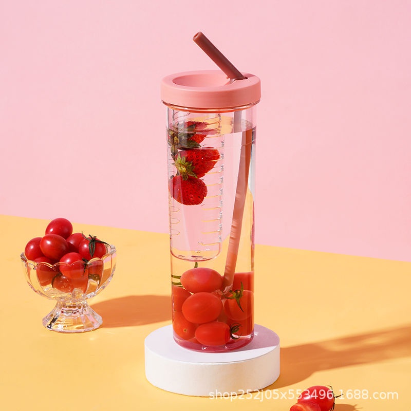 Bình nước detox pha hoa quả,trà và các loại trái cây khác có ống út đi kèm tiện lợi | BigBuy360 - bigbuy360.vn