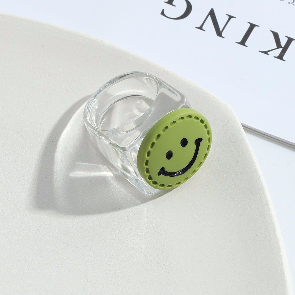 Nhẫn Đeo Ngón Tay Trong Suốt Hình Vuông / Chữ Nhật 2021 Phong Cách Hàn Quốc Ngọt Ngào Thời Trang Cho Nữ