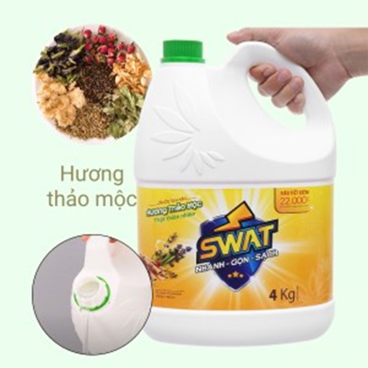 Nước Lau Sàn Nhà SWAT Đậm Đặc Hương Thảo Mộc can 4kg