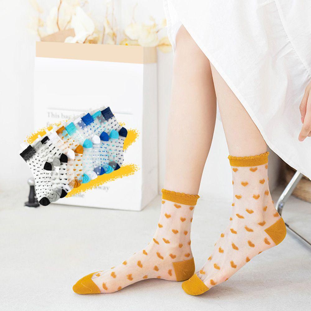 Eutus Vớ Mắt Cá Chân Trong Suốt Họa Tiết Chấm Bi Thủy Tinh Cho Nữ