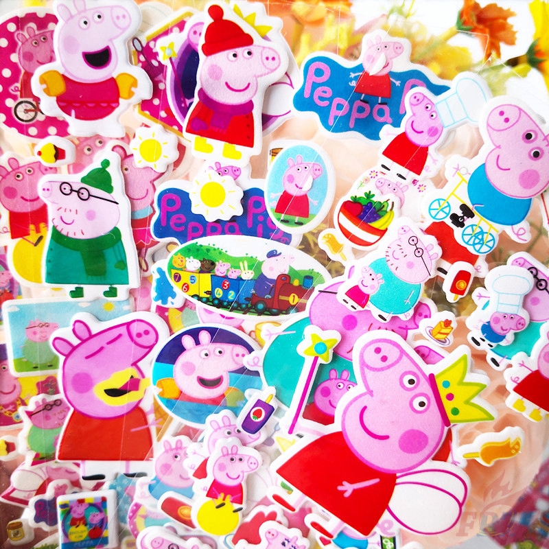 Set 1/5 tấm hình dán hình heo Peppa 3D đáng yêu