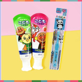 Combo: 1 Kem đánh răng Lion Nhật nuốt được; 1 Bàn chải ion Kawanishi Nhật Bản cho bé
