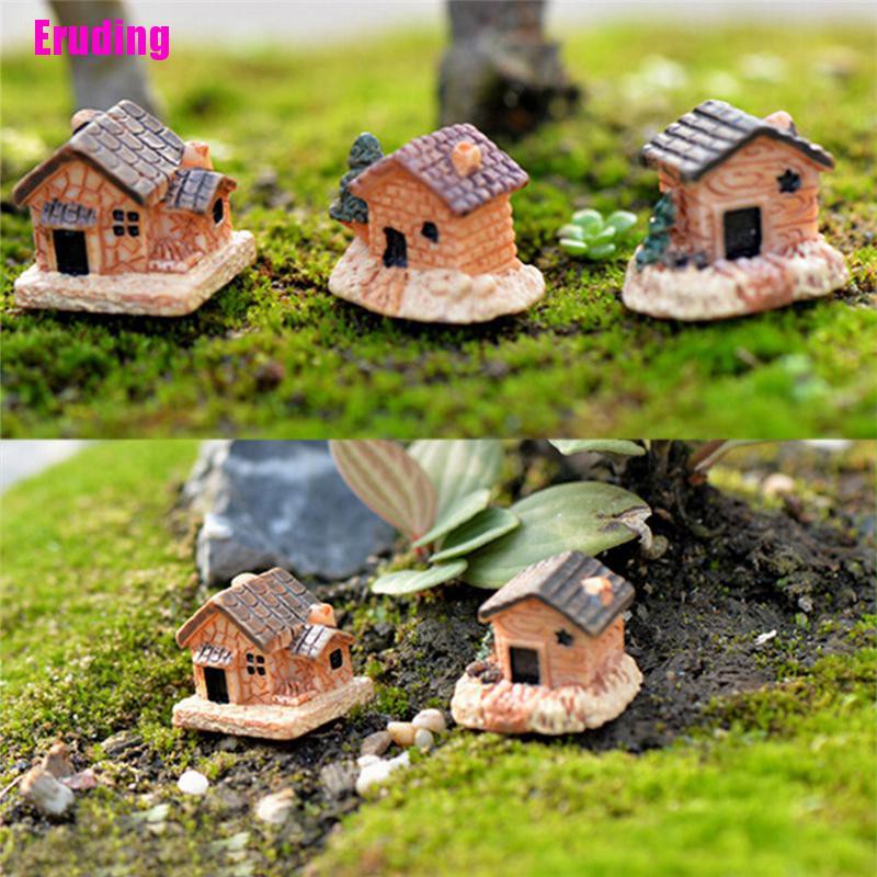 Bộ 3 Mô Hình Ngôi Nhà Nhỏ Xinh Trang Trí Sân Vườn