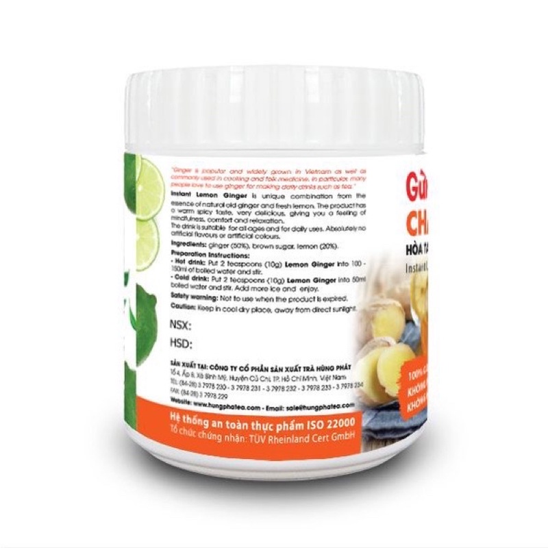 TRÀ GỪNG CHANH HOÀ TAN HÙNG PHÁT 200g