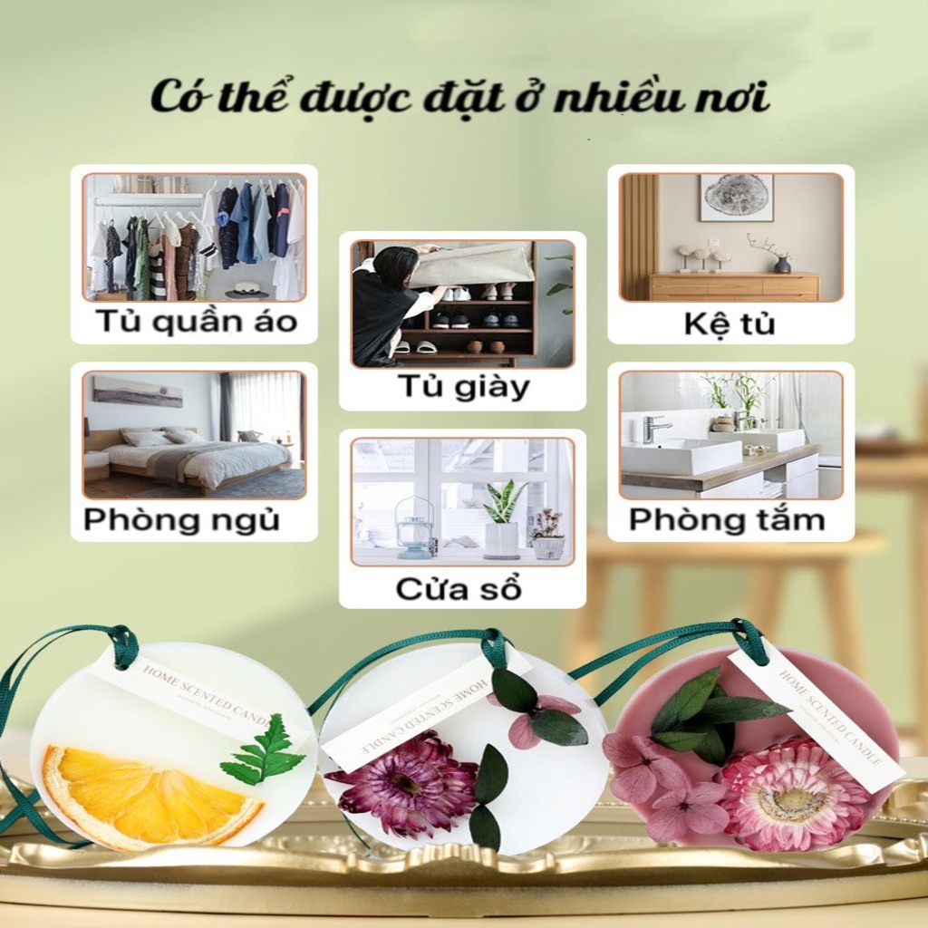 Sáp thơm hoa khô sáp thơm nước hoa khô decor bàn làm việc phòng ngủ tủ quần áo phòng tắm phòng vệ sinh CozyBin