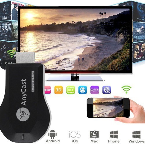 HDMI KHÔNG DÂY ANYCAST M9 PLUS kết nối điện thoại với Tivi