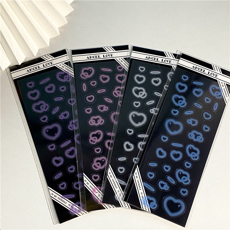 Miếng dán trong suốt hình trái tim dễ thương trang trí tiện dụng