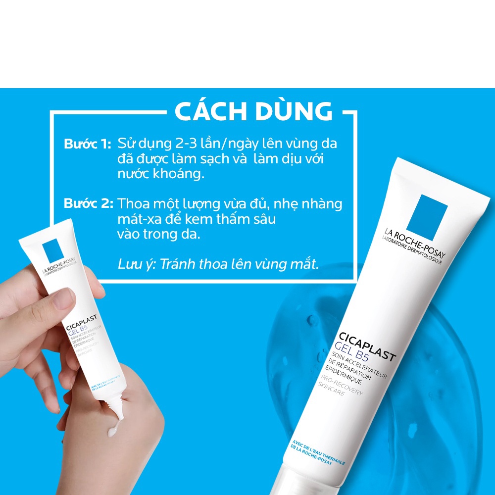 Kem Dưỡng Dạng Gel - La Roche-Posay Cicaplast Gel B5 40ml, Giúp Làm Mờ Sẹo, Hỗ Trợ Phục Hồi & Tái Tạo Da