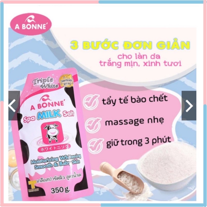 Muối tắm sữa bò abonne - tẩy tế bào chết body thái lan hương sữa tươi 350g sáng da