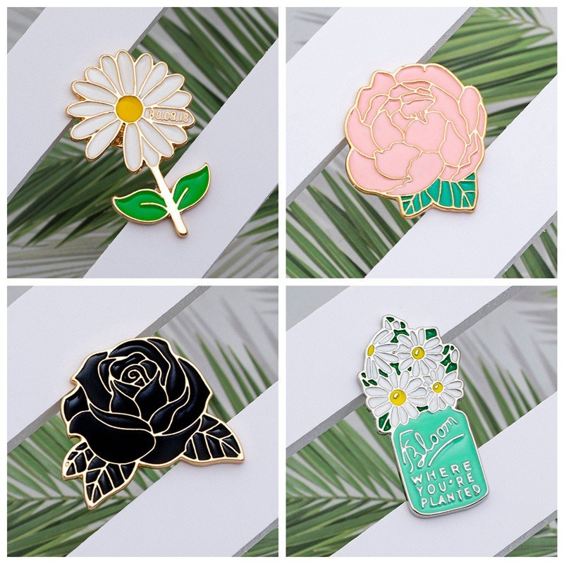flowersqueen Thời Trang Ghim Cài Áo Hình Hoa Cúc Dễ Thương