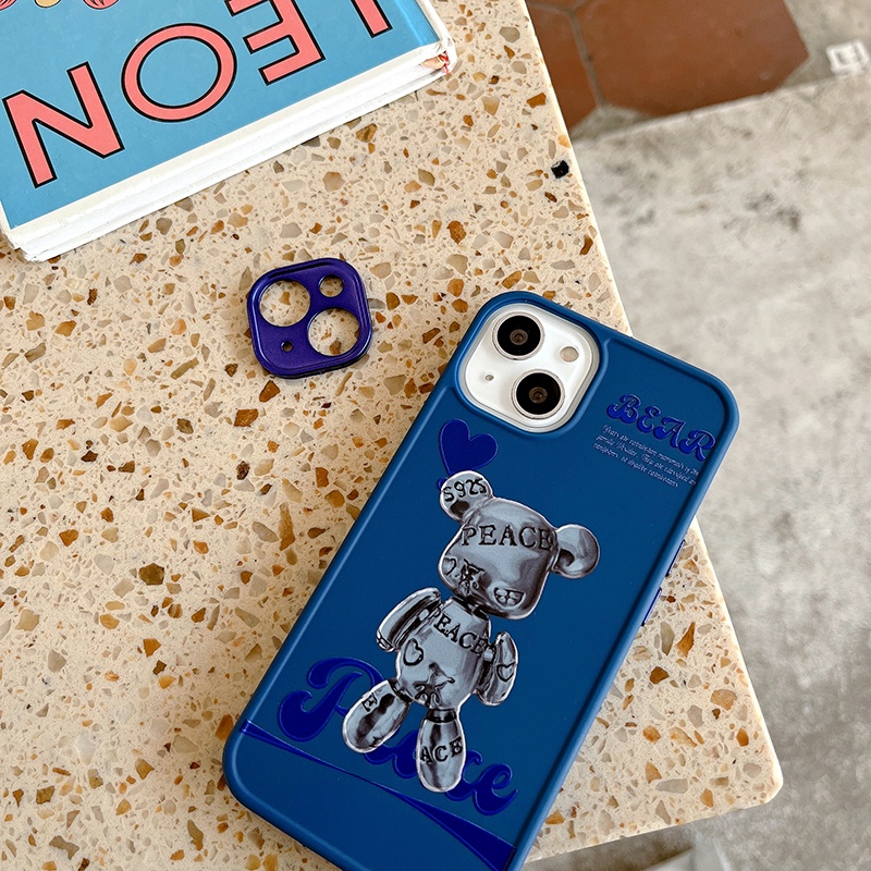 Ốp điện thoại in hình gấu sang trọng thích hợp cho iphone 13 12 11 Pro Pro max X XS XR Xs MAX 7 8 plus