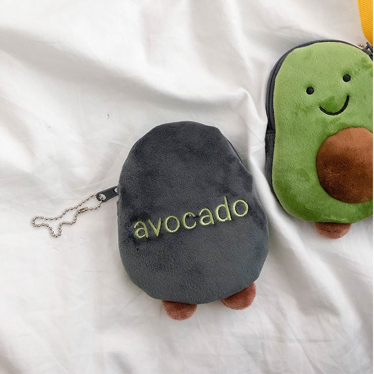 <24h delivery>W&G Nordic simple lovely avocado pocket portable key pendant mini zero wallet Plush zipper coin purse