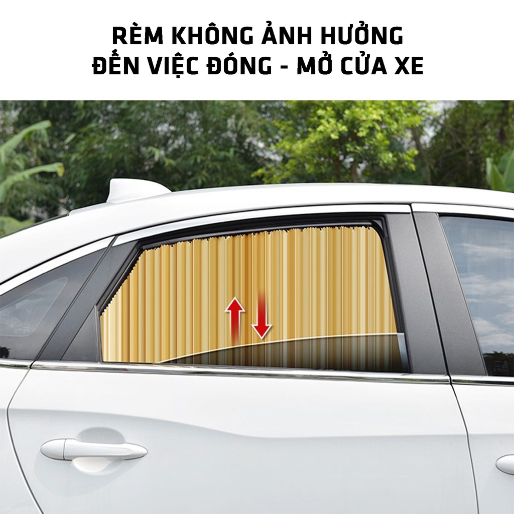 Rèm Che Nắng Ô Tô, Rèm Kéo Chắn Nắng, Chắn Sáng Xe Con, Rèm Ô Tô Chất Liệu Vải Nhung Dày Dặn Cách Nhiệt