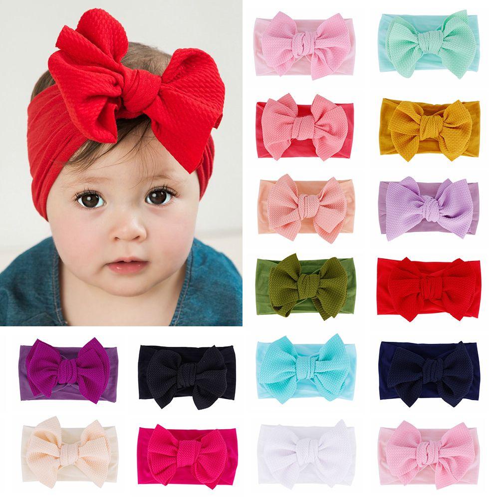 Băng Đô Cài Tóc Màu Trơn Mềm Mại Co Giãn Tốt Dành Cho Bé