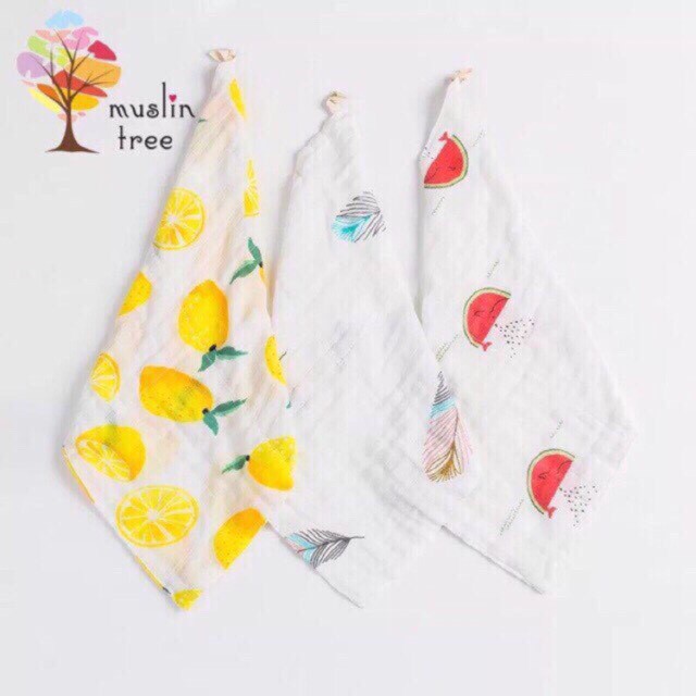 [Freeship toàn quốc từ 50k]Set 3 khăn sữa sợi tre đa năng Muslin tree cho bé(kích thước 30*30cm)
