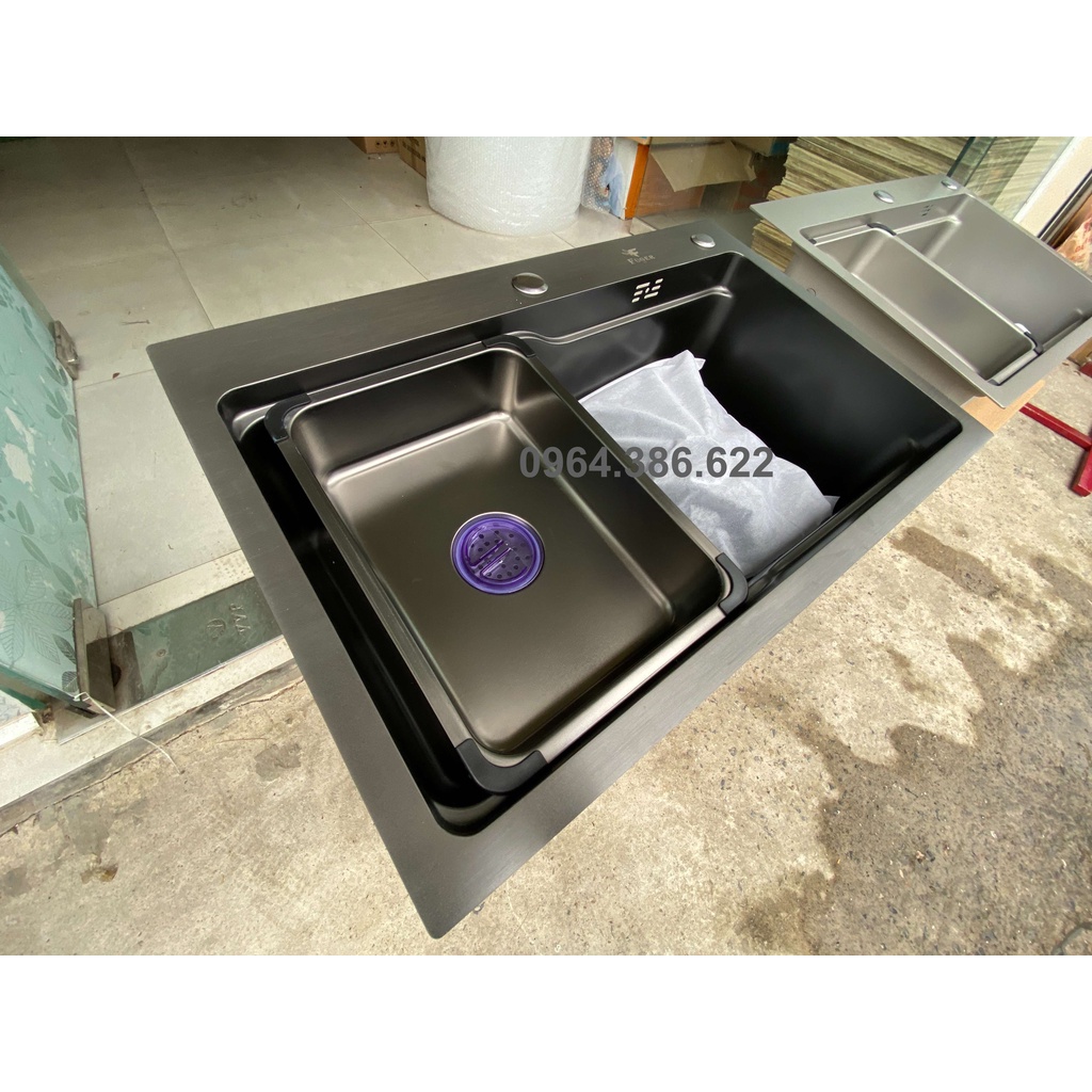Bồn chậu rửa chén bát inox 304 1 hố lớn 75x46 / 68x45