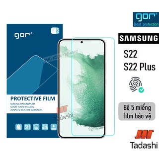 Miếng dán màn hình Gor Samsung S22/ S22 Plus Cảm ứng nhạy, Chống trầy xước, Hạn chế bám vân tay - Hãng Gor (5 miếng)