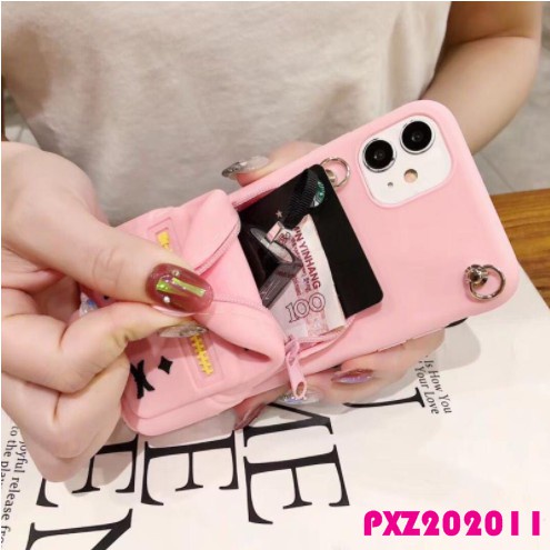 Ốp Điện Thoại Silicon Mềm Dạng Túi Đeo Chéo 3D Có Dây Đeo Cho IPhone 14 14Max 13Promax 12mini 11 X XS XR XSMAX 5 6 7 8Plus