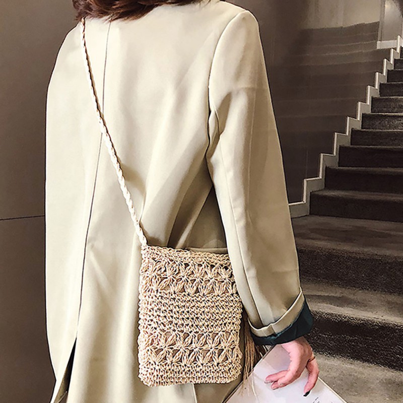 Túi cói đeo chéo thời trang nữ tính