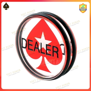 Dealer Button - Nút Dealer - Poker Dealer Button (Đen trắng, Poker Stars)