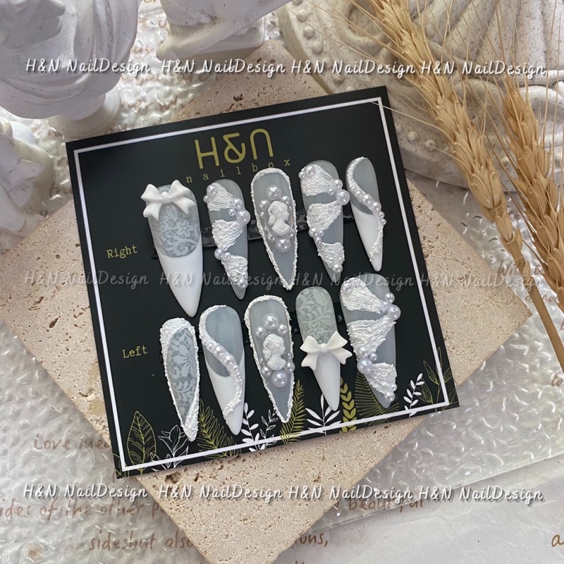 Nailbox ( Móng Giả) Thiết Kế Theo Yêu Cầu - Chủ Đề Cô Dâu Xinh Xắn