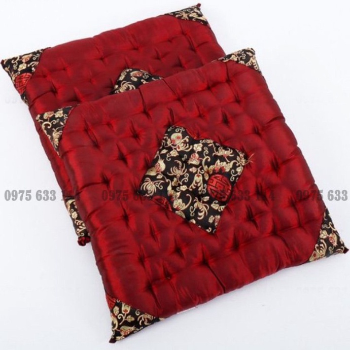 Nệm ngồi bệt 💙FREESHIP💙 Nệm vuông chất liệu vải gấm dùng để ngồi ,ghế gỗ, sofa, cực sang trọng