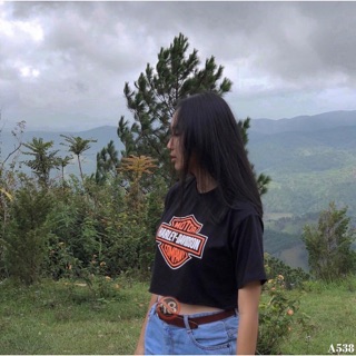 [Áo Nữ ] Áo croptop đen HARLET siêu hot