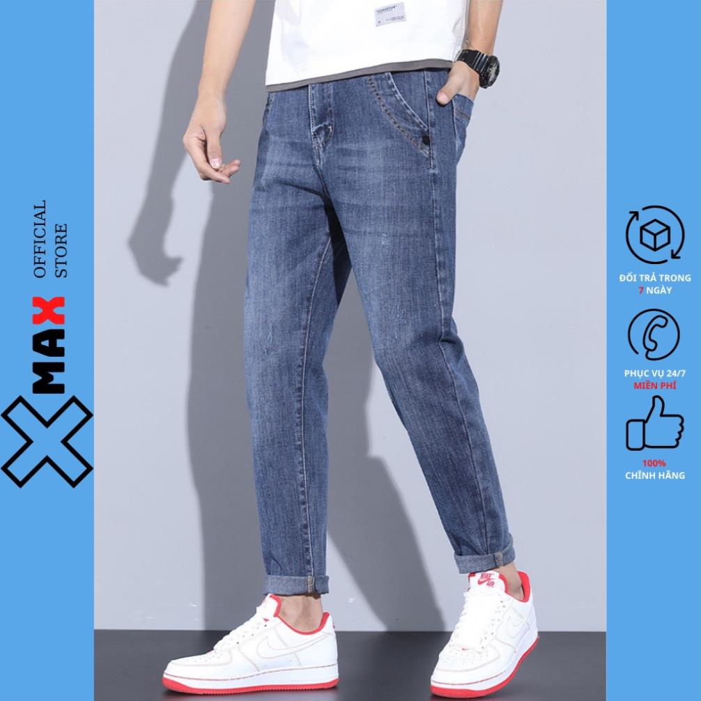 Quần jean nam baggy ống suông túi chéo ống rộng vừa hotrend Hàn Quốc, Quần bò baggy nam dáng rộng MAXSTORE B015 Đẹp