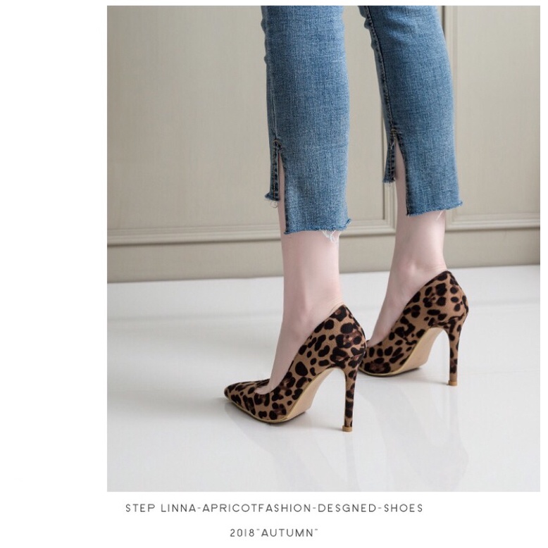 Giày cao gót khoét eo hoạ tiết da beo thời trang nữ sành điệu, đủ size - GI8 Oula Store