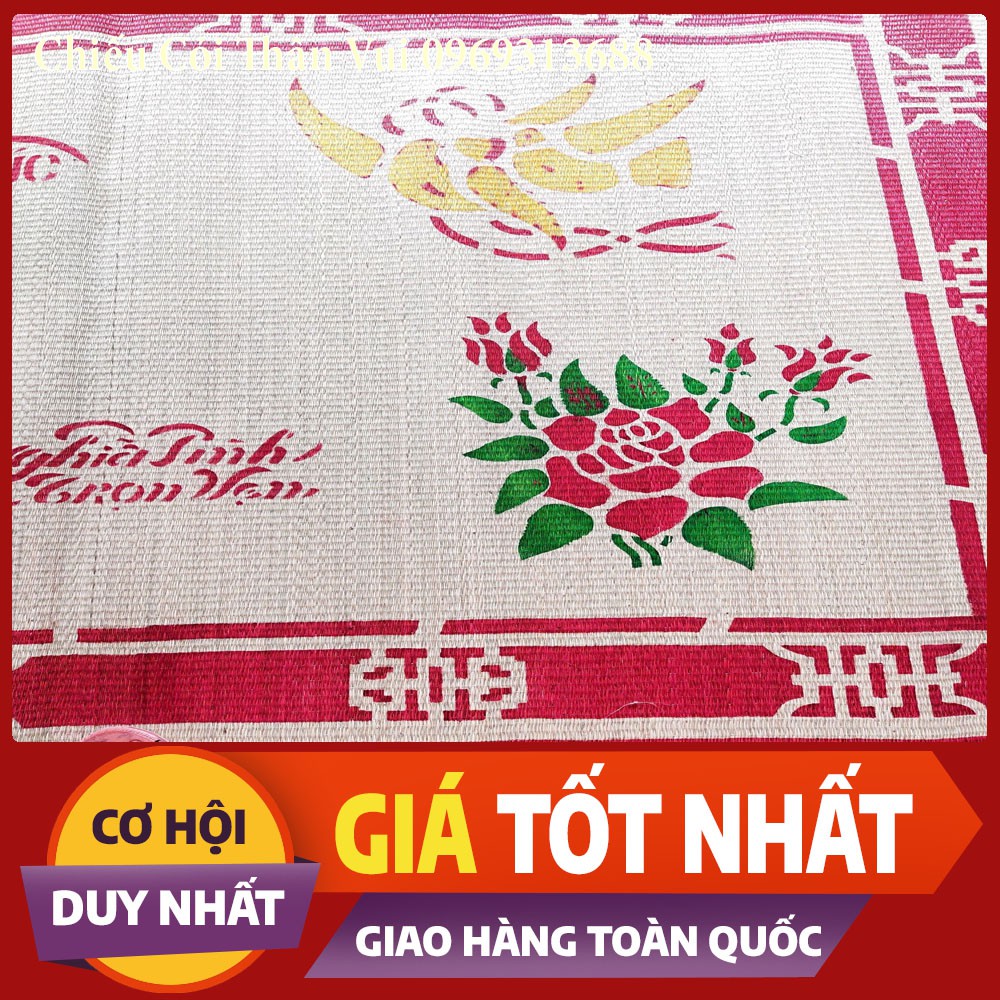 Chiếu Cói ❤️FREESHIP❤️Chiếu  Thái Bình In Hoa 0,8/1m2/1m5/1m6/1m8/2m2