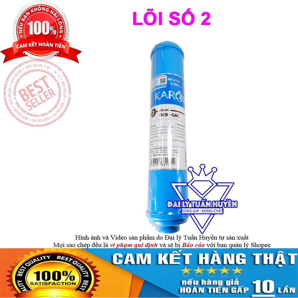 Bộ 3 lõi lọc nước karofi số 123 dùng cho model N-e118 N-e119/A N-e119/U