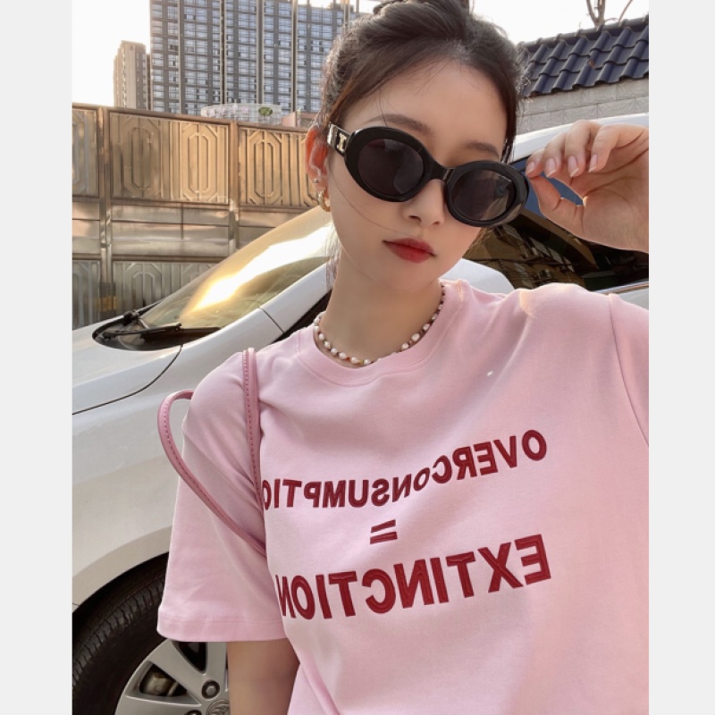 Áo Thun Tay Ngắn Dáng Rộng In Chữ Đơn Giản Trẻ Trung Hợp Thời Trang