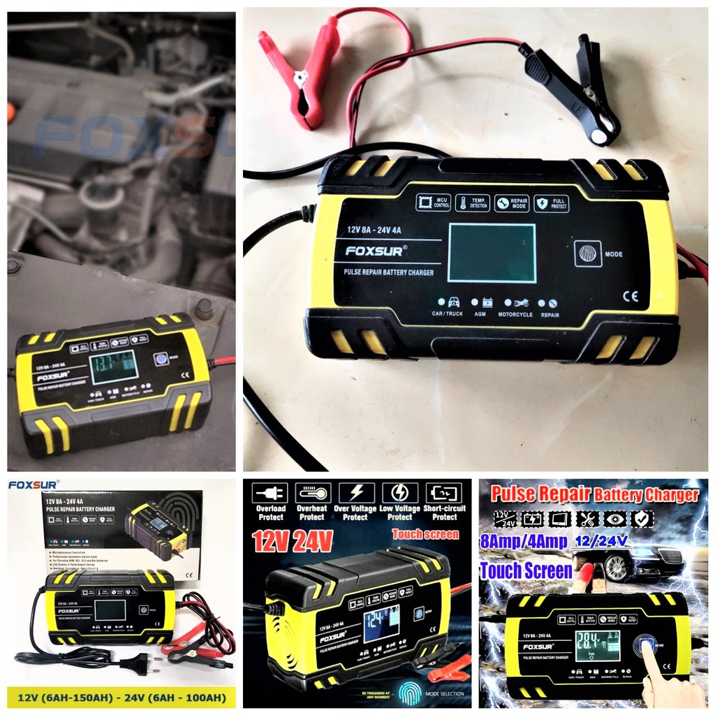 SẠC ẮC QUY 12V - 24V ĐIỀU KHIỂN CẢM ỨNG ĐA NĂNG TỰ NGẮT CÓ KHỬ SUNFAT PHỤC HỒI BẢO DƯỠNG ẮC QUY TỰ ĐỘNG HÀNG CHÍNH HÃNG
