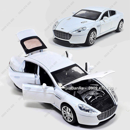 XE MÔ HÌNH SẮT KIỂU DÁNG ASTON MARTIN RAPIDE MỞ 4 CỬA TỈ LỆ 1/ 32  - TRẮNG - 9600T