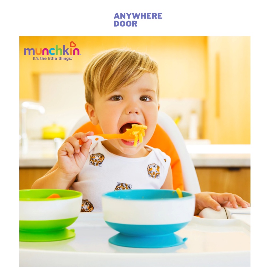 Bộ ba bát ăn chống đổ Munchkin cho bé ăn dặm