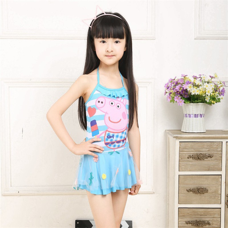 Bộ Đồ Bơi In Hình Heo Peppa Xinh Xắn Dành Cho Bé Gái
