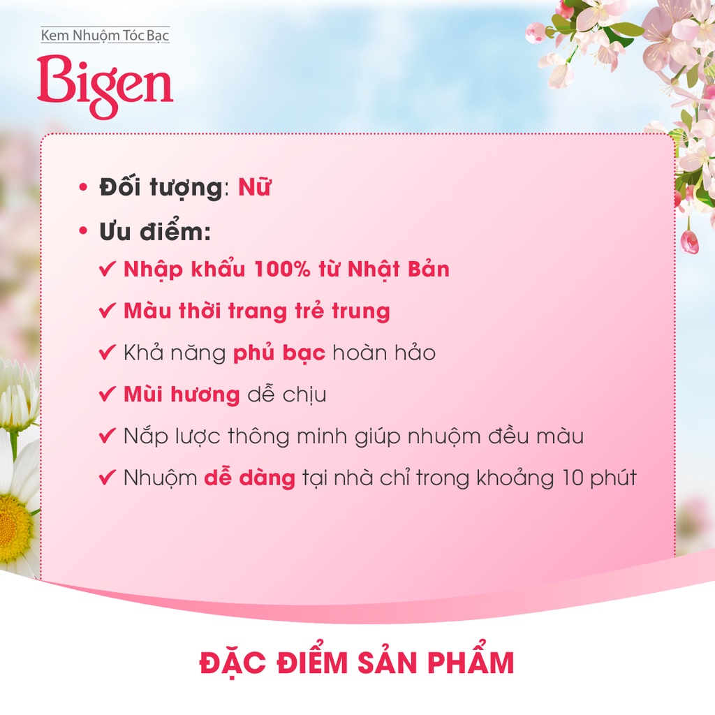 Thuốc nhuộm phủ bạc Bigen Milky 100ml dạng kem nhập khẩu Nhật Bản, nhuộm tóc bạc hoàn toàn, nhuộm dễ tại nhà