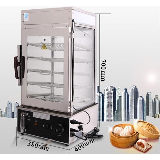 Tủ hấp và trưng bày bánh bao inox 5 tầng giá rẻ