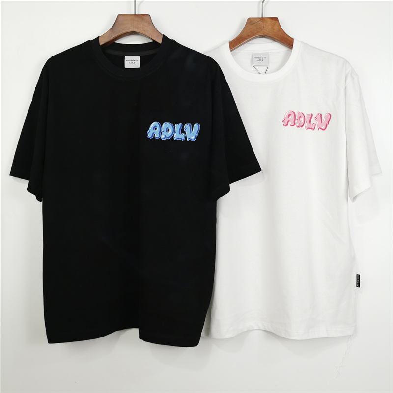 ADLV Áo Thun Cotton Tay Ngắn Cổ Tròn In Chữ Thời Trang Dành Cho Nam Và Nữ