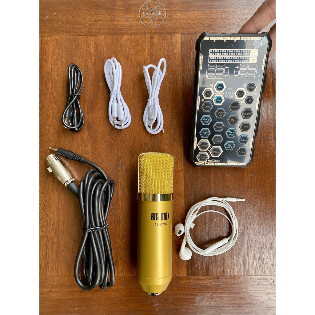 Combo Sound card K9 mobile và Micro Max 26 Chơi game, thu âm, livestream, karaoke online, pk dễ dàng