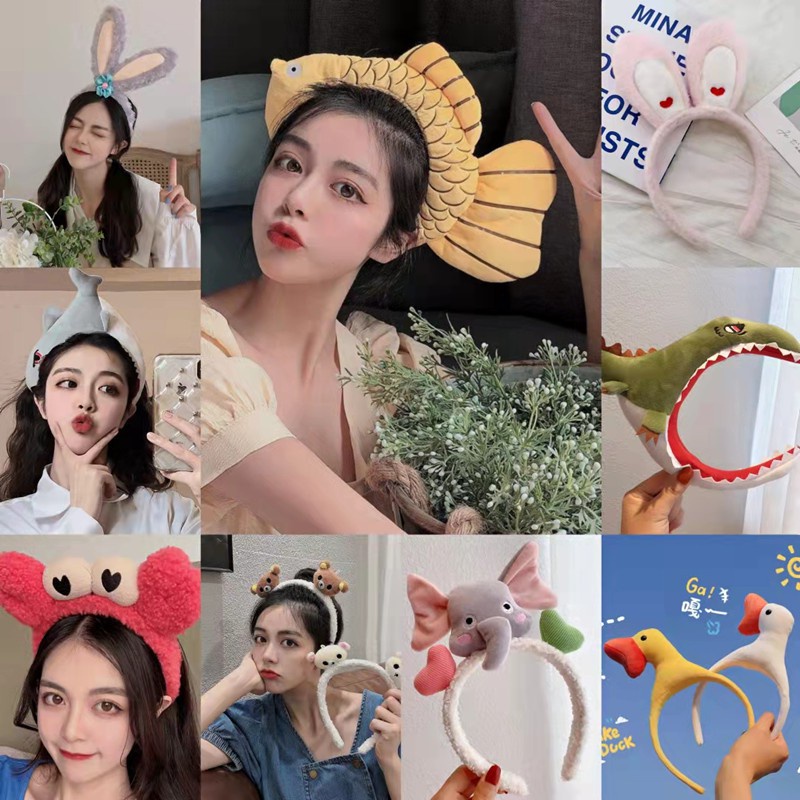 Băng Đô Cài Tóc Chống Trượt Họa Tiết Gấu Hoạt Hình Dễ Thương Phong Cách Hàn Quốc