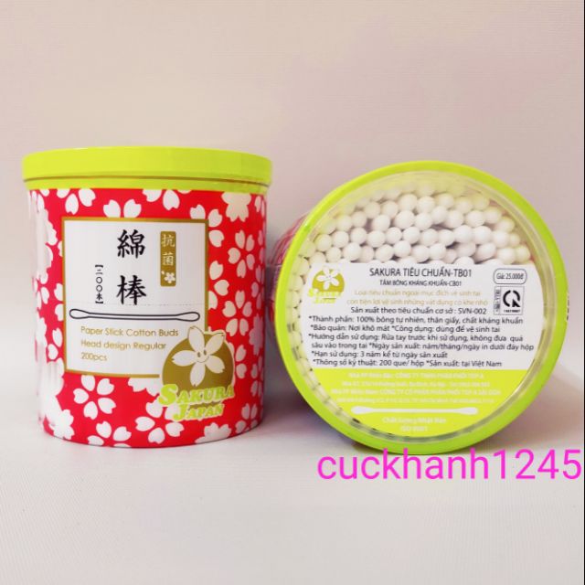 Tăm bông Sakura TB01 200 chiếc