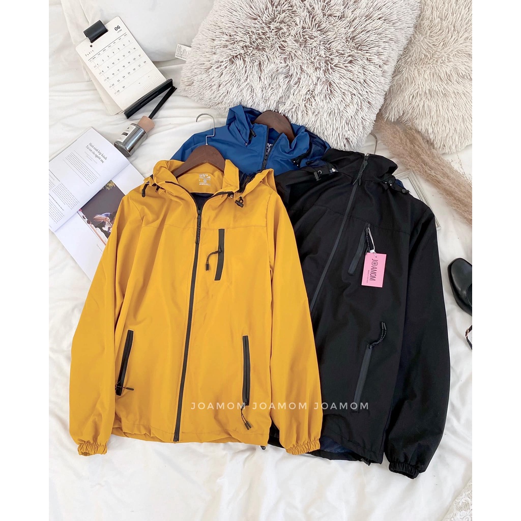 Áo gió bầu cao cấp chống nước big size có túi mũ tháo rời Joamom